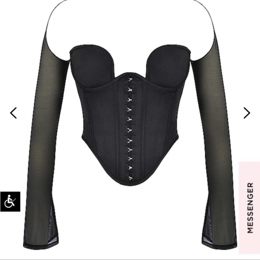 HOUE OF CB MINA CORSET BLACK SIZE LARGE